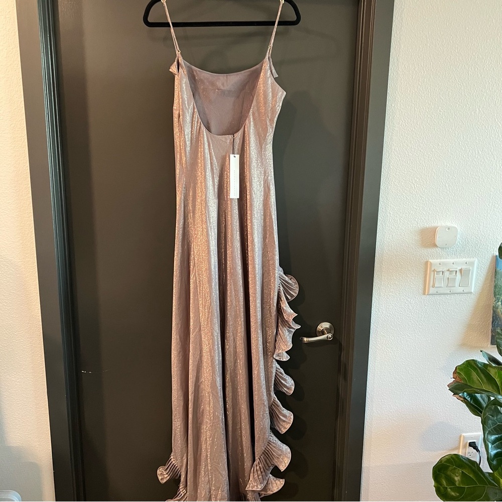 Delfi Collectice Jacqueline Metallic Ruffle Dress Size Large NEW! With tags! - Picture 6 of 8